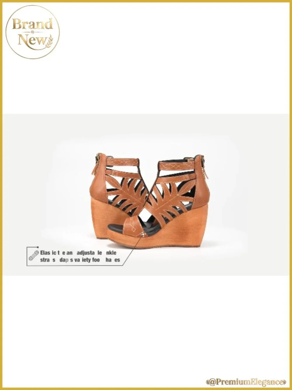 Western Embroidered Wedge Platform Sandals Comfort Zip Ankle Strap